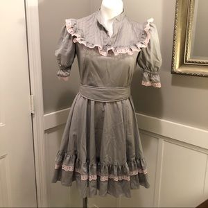 Vintage 1970s Jeri Bee Gray swing dress sz 6